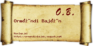 Ormándi Baján névjegykártya